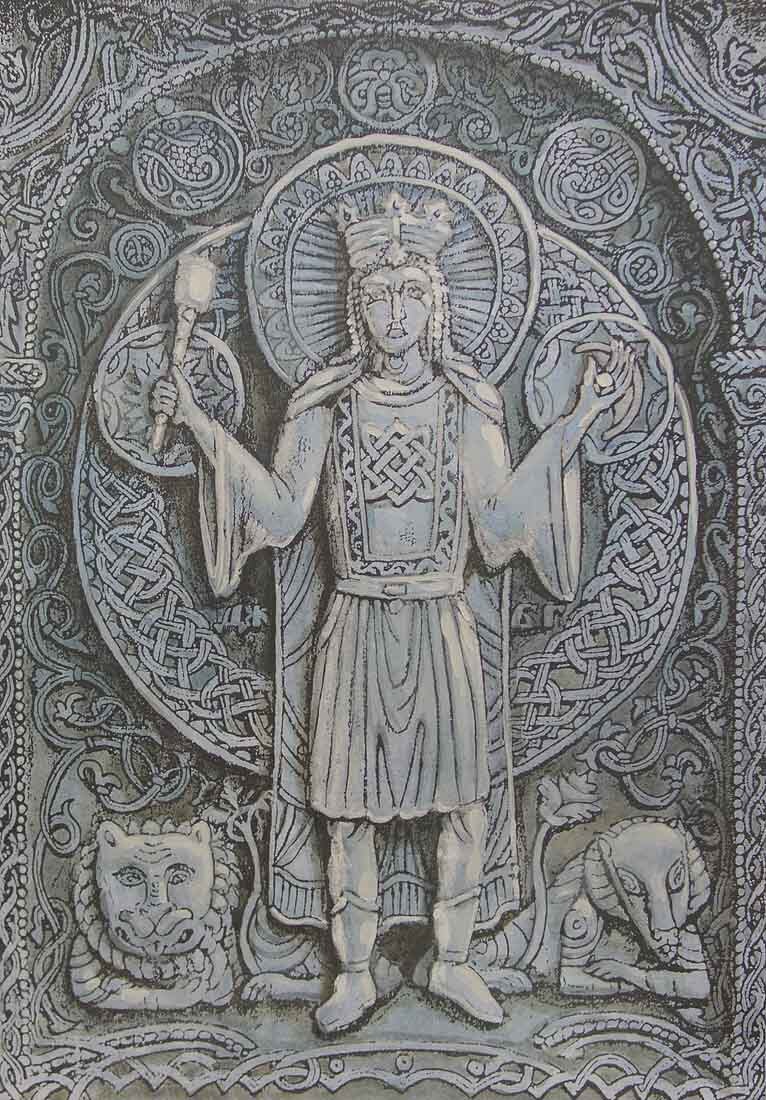 Dadźbóg jako Dawca Bogactw. Aut. Max Presnyakov Przedstawienie Dadźboga, słowiańskiego boga Słońca, jako dawcy bogactw.