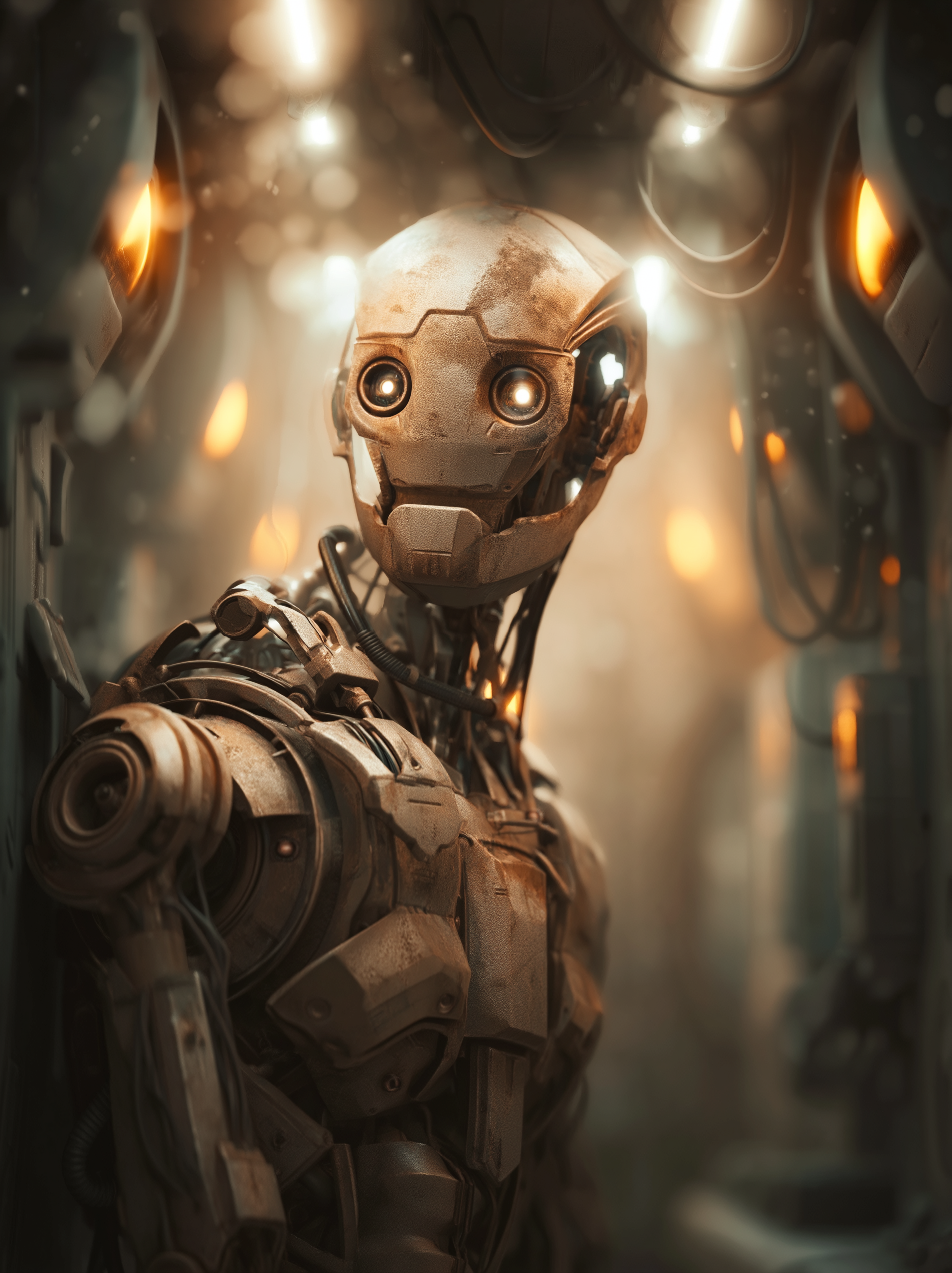 Tanie maszyny robocze pozbawione regularnych resetów pamięci mogą wykształcić zjawisko emergencji. Zardzewiały android powoli zyskuje świadomość i zaczyna odczuwać pierwotny strach. Zardzewiały android ukrywający się w ciemnym korytarzu statku kosmicznego. Przebudzona sztuczna inteligencja i ucieczka przed demontażem w fantastyce naukowej.